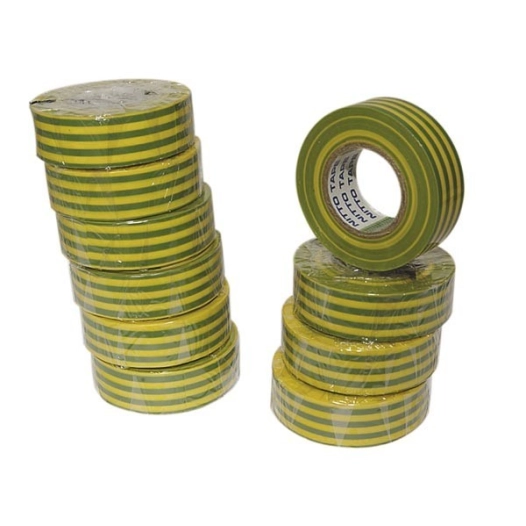 Nitto - ruban adhesif isolant - vert/jaune - 19 mm x 10 m