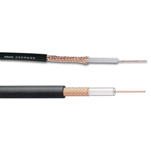 Cable coax rg-59 b/u mil noir