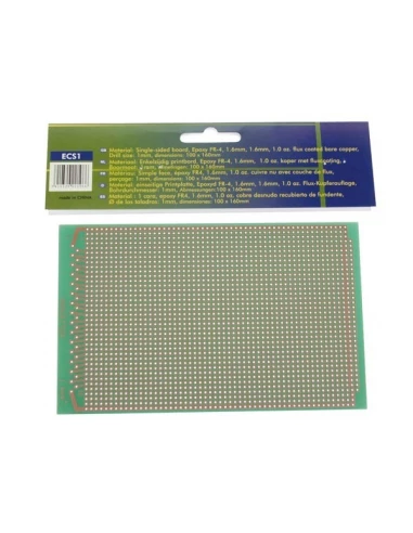 Eurocard pastille 1 trou - 100x160mm - fr4 (1pc/bl)