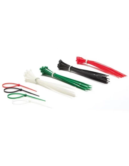 Jeu de serre-cables en nylon - diff,rentes couleurs (100 pcs)