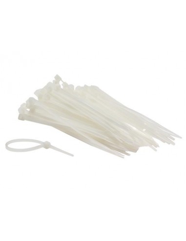 Jeu de serre-cables en nylon - 2 5 x 100 mm - blanc (100 pcs)