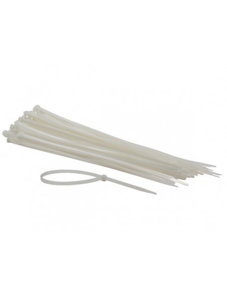 Jeu de serre-cables en nylon - 4 8 x 300 mm - blanc (100 pcs)