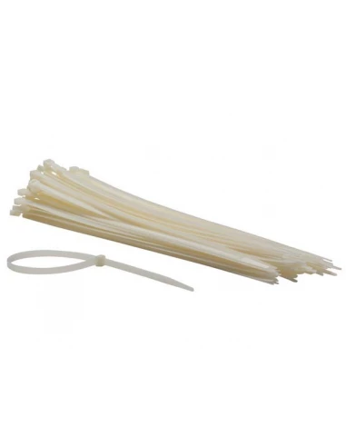 Jeu de serre-cables en nylon - 7 6 x 400 mm - blanc (100 pcs)