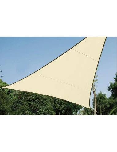 Voile solaire perm,able - triangle - 5 x 5 x 5 m - couleur : champagne