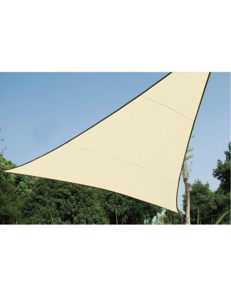 Voile solaire perm,able - triangle - 5 x 5 x 5 m - couleur : champagne