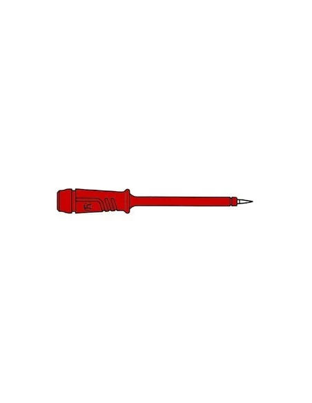 Pointe de touche , douille isolante flexible 4mm en acier inox - rouge (pr,f 2)