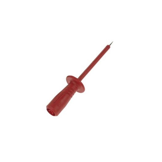 Test probe with elastic,shatter-proof insulated sleeve, female socket 4mm safety (pruef2600 red)