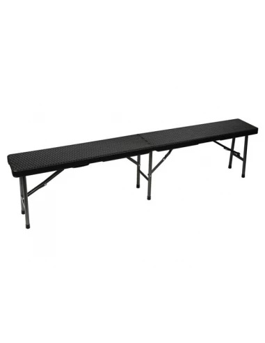 Banc pliable - imitation rotin - 180 x 25 x 43 cm