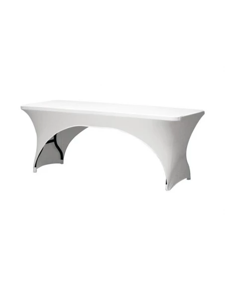 Housse extensible pour table rectangulaire - arqué - blanc