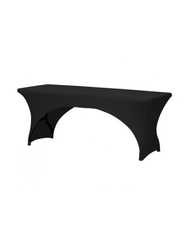 Housse extensible pour table rectangulaire - arqué - noir