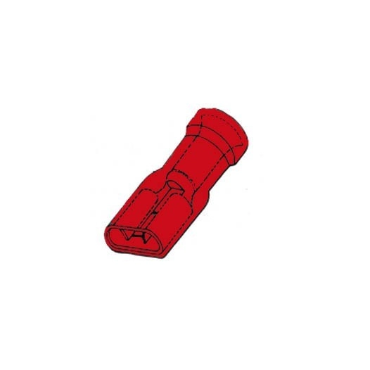 Clip femelle isole 6 4mm rouge