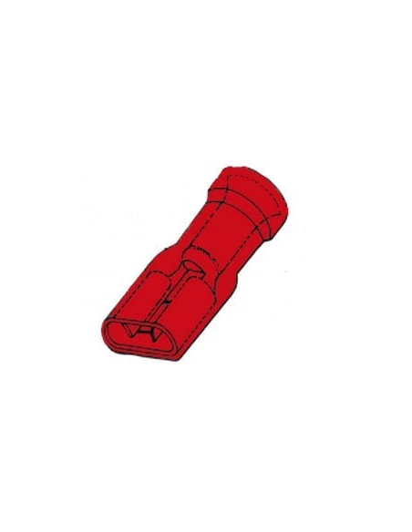 Clip femelle isole 6 4mm rouge