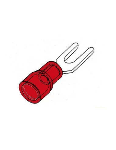 Cosse a fourche 3 7mm - rouge