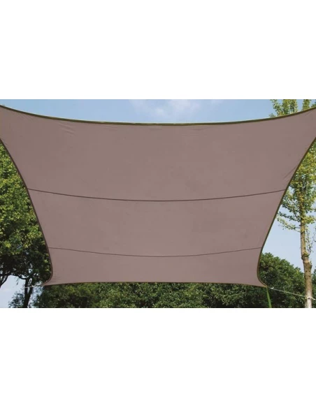 Voile solaire - carré - 5 x 5 m - couleur: gris taupe