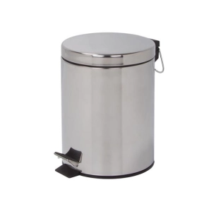 Poubelle à pédale - rond - 5 l - inox