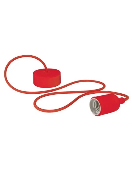 Luminaire design à suspension en cordage - rouge
