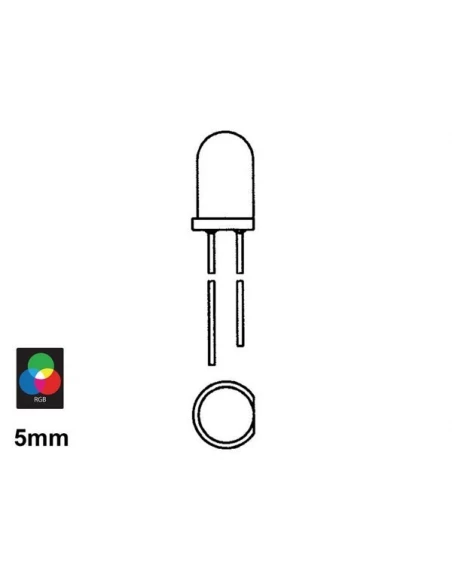 50 Led economique 5mm - jaune diffusant - 15mcd