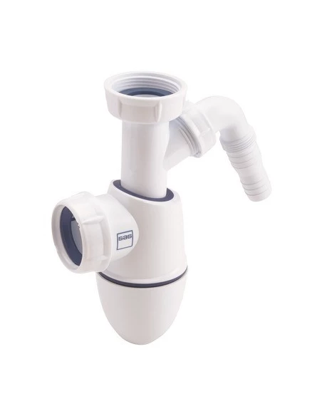 Siphon évier bi-matière bm53 avec prise machine à laver nicoll