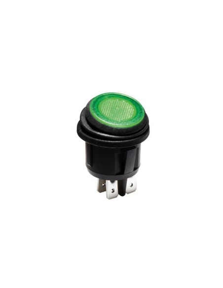Interrupteur à bascule illuminé - vert - 2p dpst / on-off, 12v