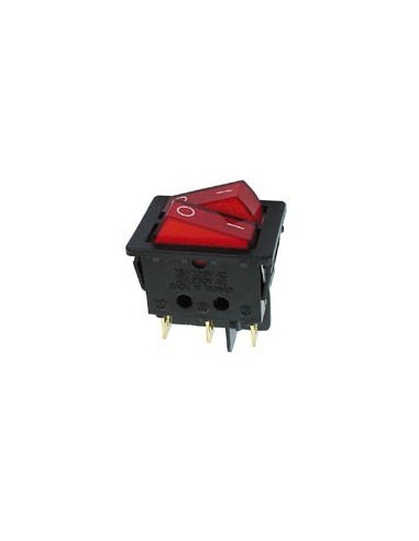 Interrupteur de puissance a bascule 10a-250v dpst on-off - avec temoin neon rouge