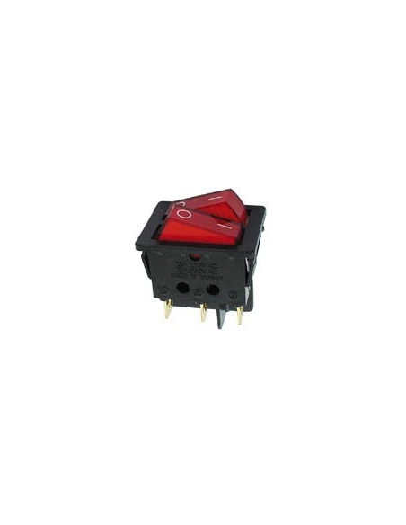 Interrupteur de puissance a bascule 10a-250v dpst on-off - avec temoin neon rouge