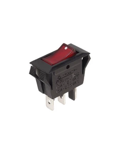 Interrupteur de puissance a bascule 10a-250v spst on-off - avec temoin neon rouge
