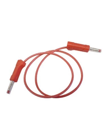 Cordon silicone avec fiches bananes / rouge 50cm