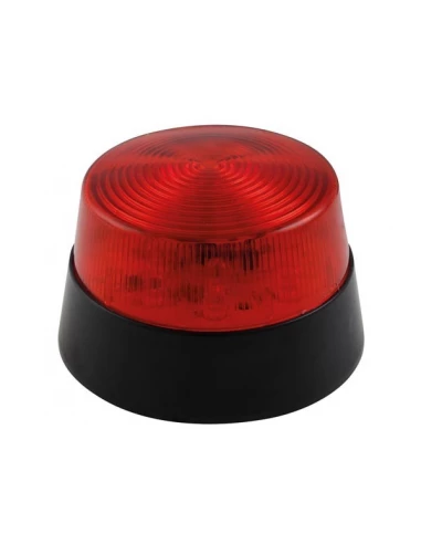 Flash stroboscopique à led - rouge - 12 vcc - ø 77 mm