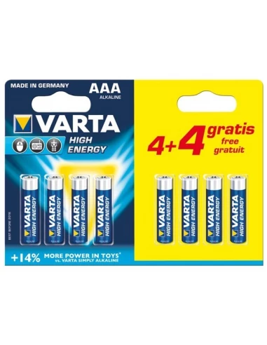 Pile Alcaline aaa / lr03 high energy - 1.5v pack promo 8 pièces - VARTA