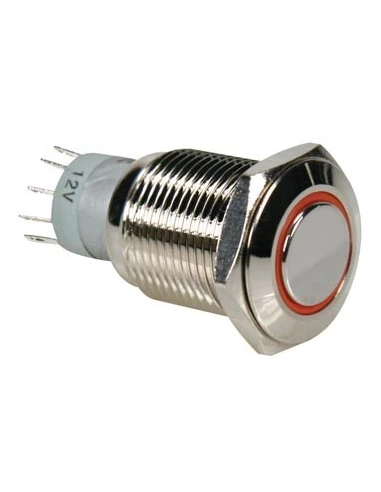 Bouton-poussoir métallique rond spdt 1no 1nc - anneau orange