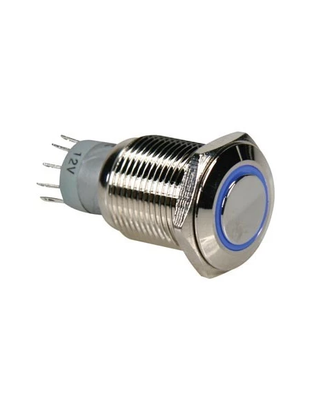 Interrupteur métallique rond spdt 1no 1nc - anneau bleu