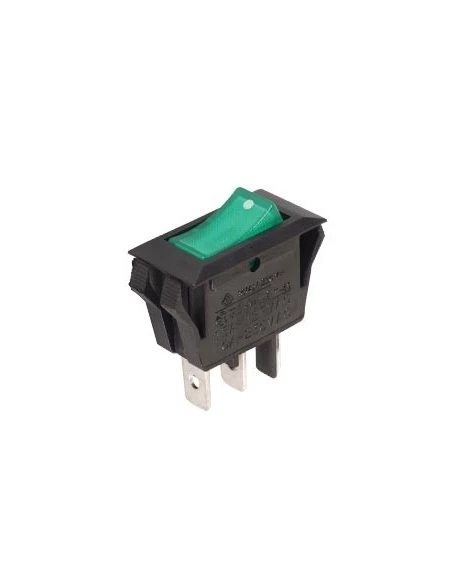 Interrupteur de puissance a bascule 10a-250v spst on-off - avec temoin neon vert