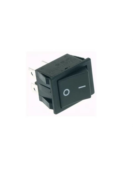 Interrupteur de puissance a bascule 10a-250v dpst on-off - capuchon noir 'i/o'