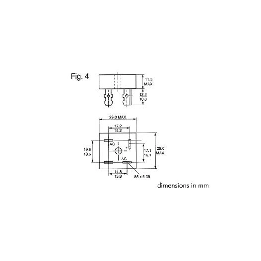 Pont de redressement 800v-15a (kbpc1508)