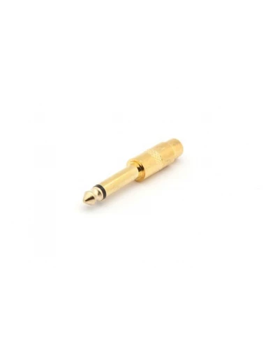 Fiche rca femelle vers jack male 6 35mm mono - dore -10 pièces
