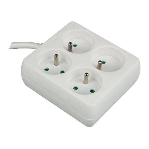 Bloc multiprise, 4 prises - carré