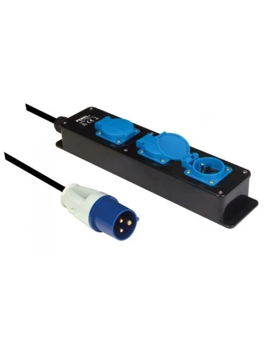 Adaptateur de prise cee vers bloc multiprise, 3 prises schuko