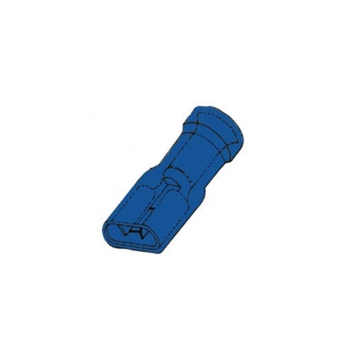 Clip femelle isole 6 4mm bleu