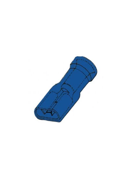 Clip femelle isole 6 4mm bleu