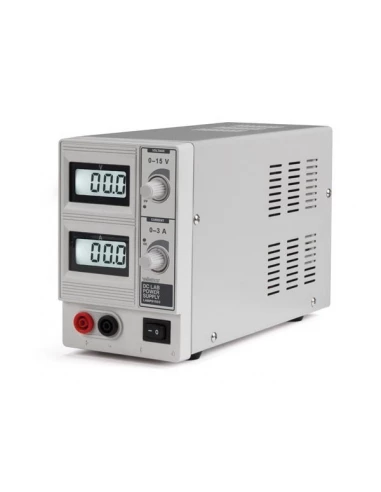 Alimentation de laboratoire 0-15 vcc / 0-3 a max / avec double afficheur lcd