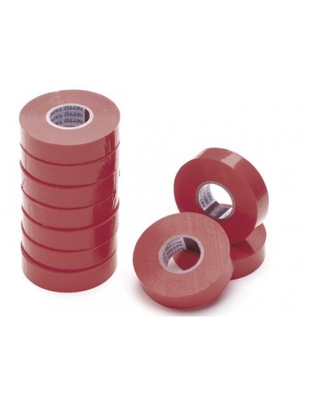 Nitto - ruban adhesif isolant - rouge - 19 mm x 20 m par 10 pièces