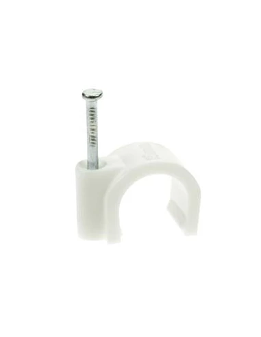 Clip de fixation rond, blanc, 8mm (100pcs/boîte)