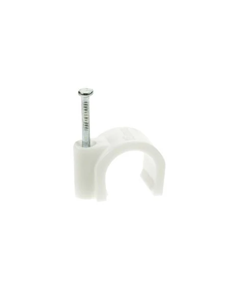 Clip de fixation rond, blanc, 8mm (100pcs/boîte)