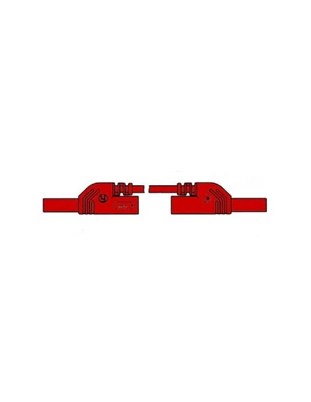 Cordon de mesure isole 4mm 25cm avec reprise - rouge (mlb-sh/ws 25/1)