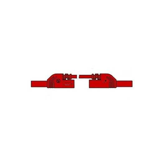 Cordon de mesure isole 4mm 50cm avec reprise - rouge (mlb-sh/ws 50/1)