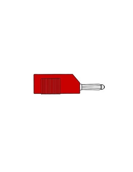 Fiche multicontacts 4mm a trou transversal et reprise arriere - rouge (bsb 20k)