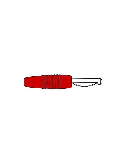 Fiche standard 4mm avec vis de serrage - rouge (von 20)