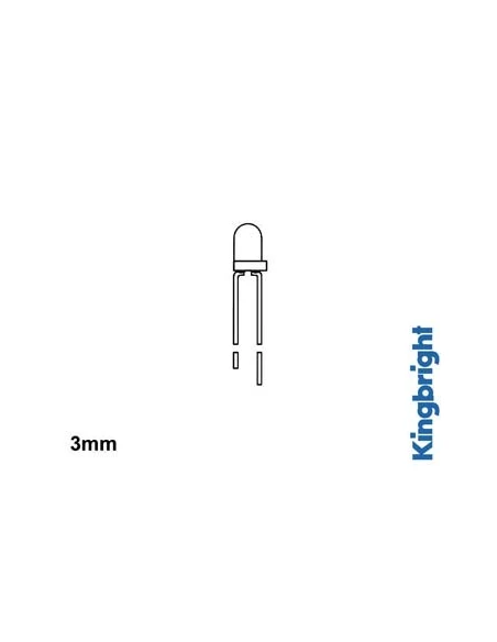 Led standard 3mm - jaune diffusant
