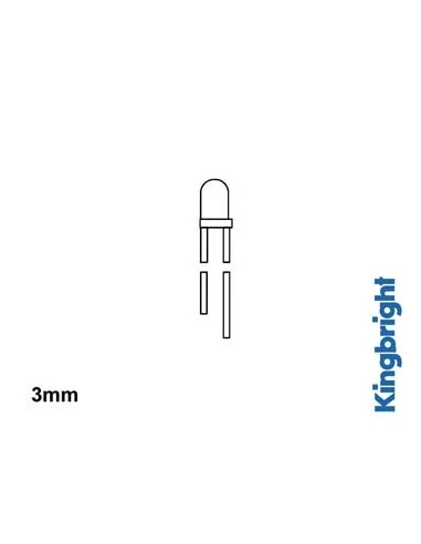 25 Led standard 3mm - rouge diffusant