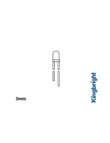 25 Led standard 3mm - rouge diffusant